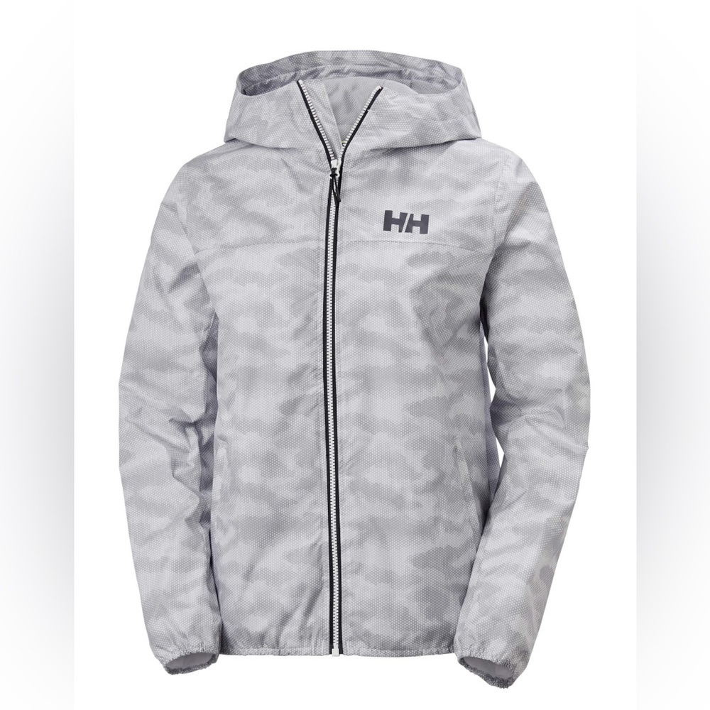 Helly Hansen Belfast II Packable Jacket windbreaker women’s medium white gray